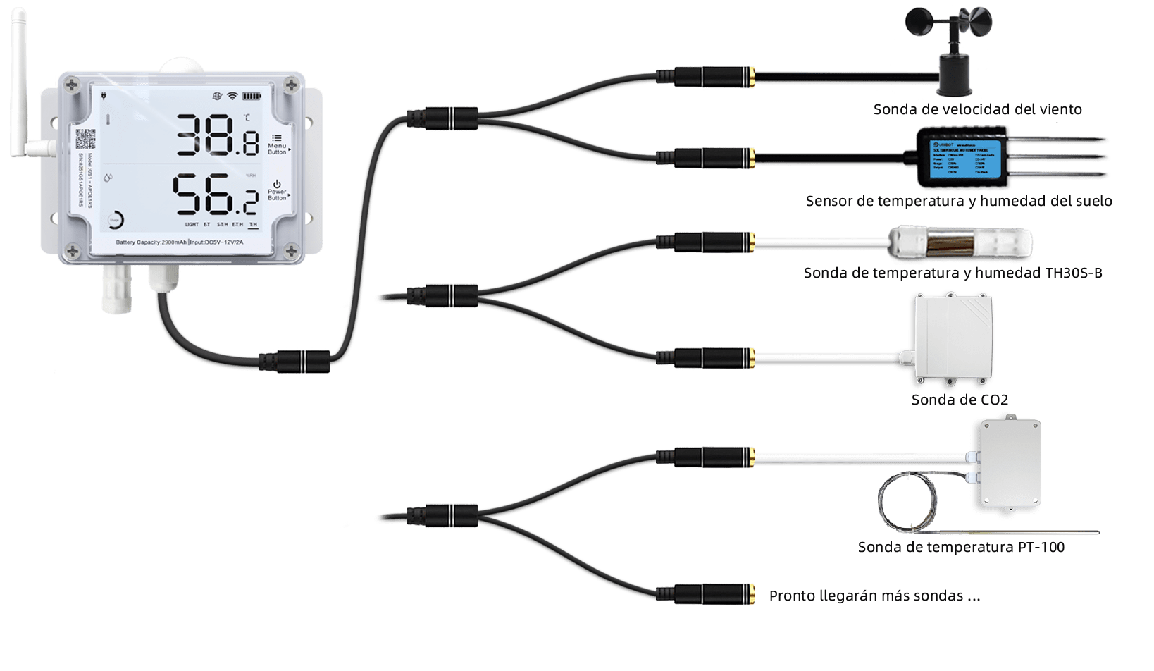 temperature sensor with external probes