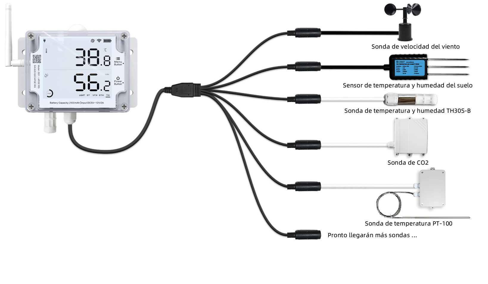 temperature sensor with external probes