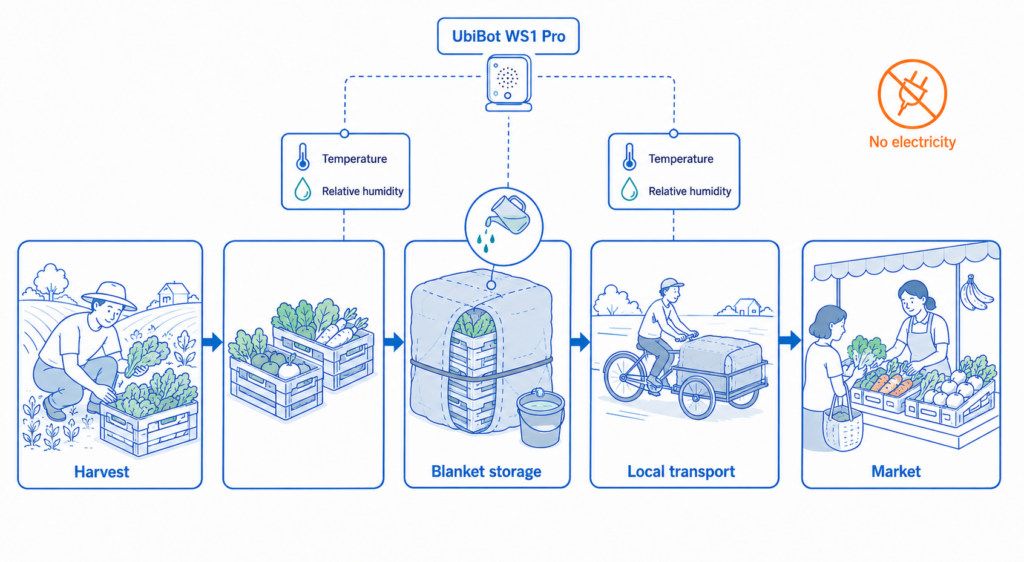 Across the three countries, passive cooling blankets reduced postharvest losses by approximately 30%.