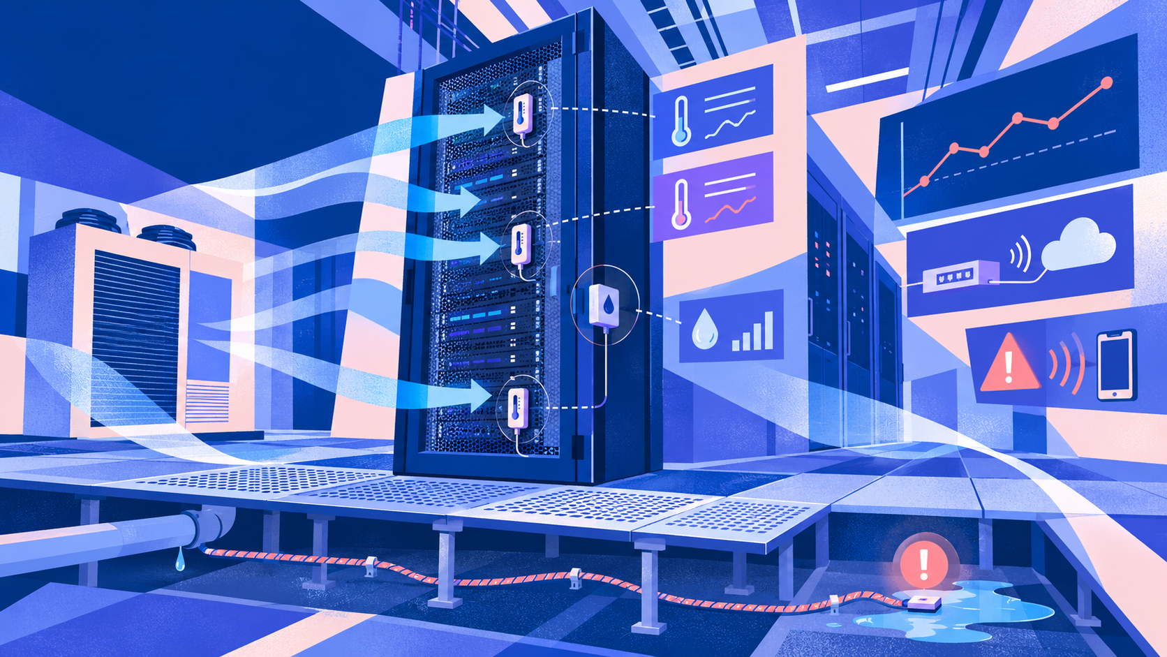 Temperature, Humidity, and Leak Detection in Server Rooms and Edge Closets