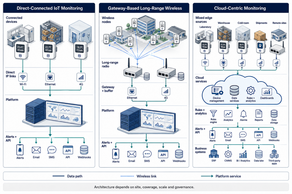 Enterprise environmental monitoring architectures compared