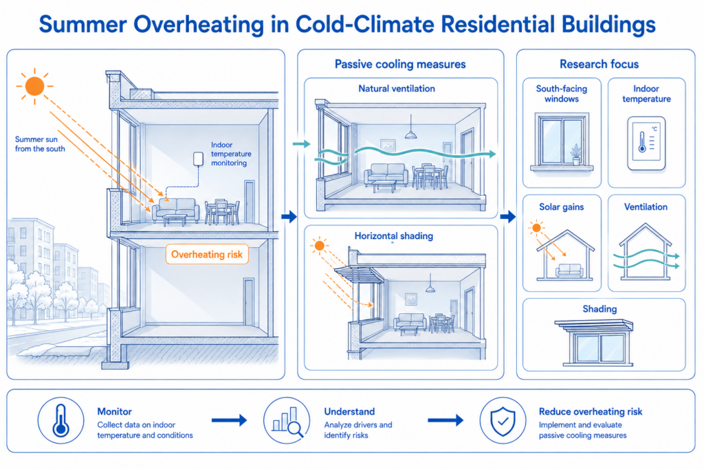 The study investigated summer overheating risk in naturally ventilated residential buildings in China’s severe cold and cold regions.