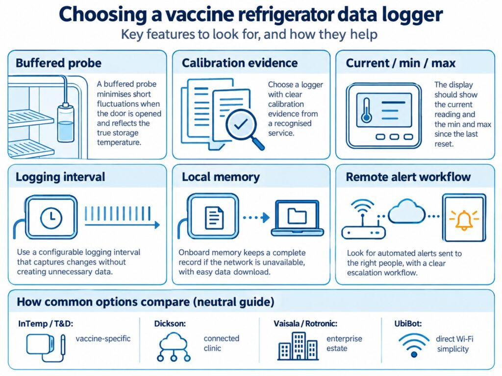 Vaccine Data Logger Guide: UbiBot vs T&D, Dickson and Vaisala 2026