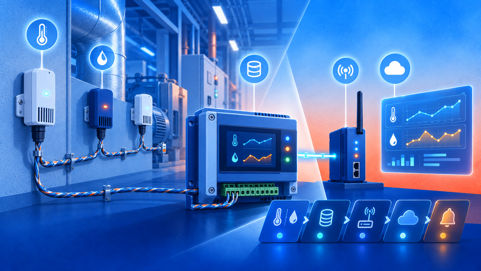 RS-485/Modbus Temperature and Humidity Monitoring: Sensor, Logger and Cloud Integration Guide
